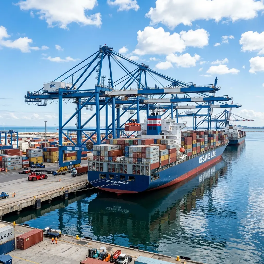 ADC Marine Cargo Ship Docked at Port